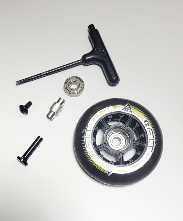 Lager aus Inliner Rolle ausdrücken