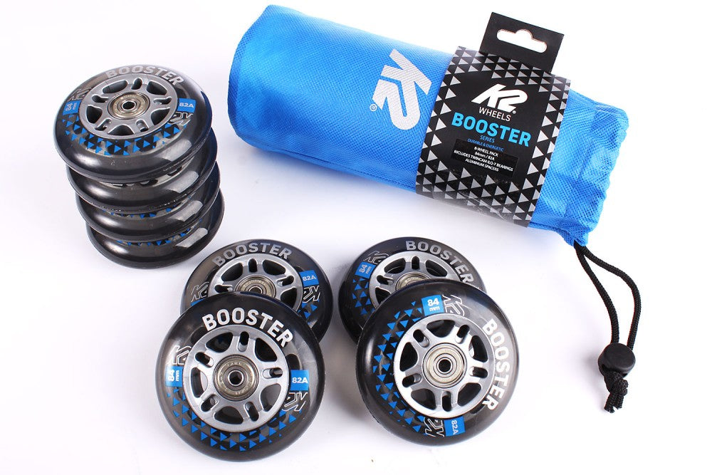 K2 84 mm - 82a Ersatzrollen mit Kugellager und Spacer 8er Pack