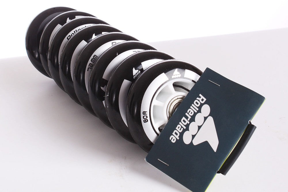 Rollerblade 72 mm Rollen Set mit Kugellager und Spacer 6 mm