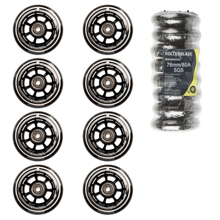 Rollerblade 76 mm Rollen mit SG-5 Kugellager &amp; 6mm Spacer