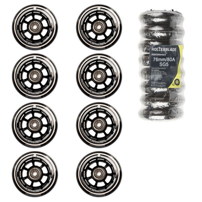 Rollerblade 76 mm Rollen mit SG-5 Kugellager &amp; 6mm Spacer