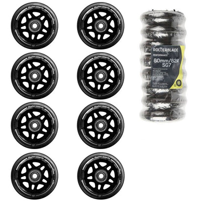 Rollerblade 80 mm Rollen Set mit Kugellager und Spacer 8mm